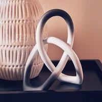 Orsina Versatile Black & White Sculpture, Easy To Maintain Loop Design Sculpture, Abstract Design Sculpture