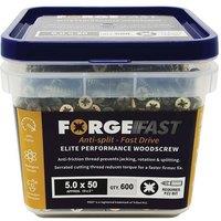 Forgefix Forgefast Pozi Compatible Elite Performance Wood Screw Zy 5.0 X 50M in Gold