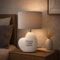 Pagazzi Willow Ceramic Table Lamp With Grey Shade