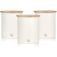 Swan Set of 3 Canisters in White