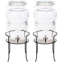 Rink Drink Glass Drinks Dispensers with Tap 6.5L Pack of 2 in Black