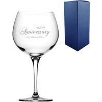 Uniqueful Personalised Engraved Anniversary Gin Balloon Glass for Couple in Clear | Size: 1000ml