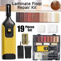 ATEK 19Pcs Laminate floor Wax repair kit, Heating Gun for laminate Worktop Flooring PVC vinyl floor repair kit wax repair kit for wood in Yellow