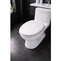 SPOT ON DEALZ 18" White Wood Effect Toilet Seat