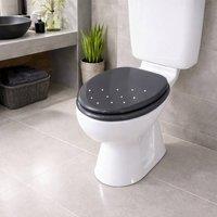 SPOT ON DEALZ 18" Diamante Toilet Seat Black