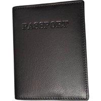 London Leathergoods Genuine Leather RFID Passport Cover in Black