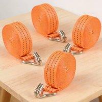 Ventryn 4X Heavy Duty Cargo Straps 40mm x 6M 3000KG Lashing Tie Downs in Orange