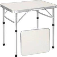 Nordara Folding Aluminium Camping Table Portable for BBQ/Picnic in White