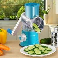 Nordara 3 in 1 Blue Rotary Vegetable Shredder Cheese Grater Round Blades