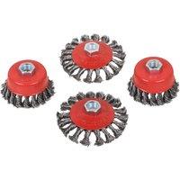 SPETLEK 4pcs Twist Knot Wire Cup Brush Set for 115mm Angle Grinder