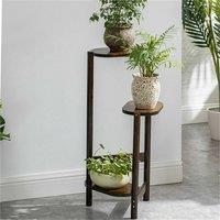 Nordara Brown 3 Tier Bamboo Corner Plant Stand Outdoor Garden Shelf