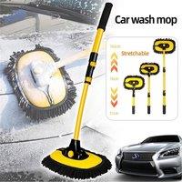 Nordara Adjustable Telescopic Car Wash Brush Long Handle Cleaning Kit in Yellow