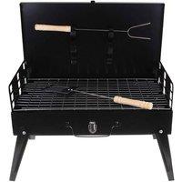 Nordara Portable Folding Charcoal BBQ in Black | Size: 100 cm x 60 cm