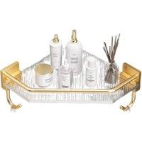 Nordara Silver with 2 hooks shower Shelf Bathroom Shower Rack in Gold | Size: 180 cm width x 180 cm drop