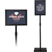 Costway Adjustable A4 Pedestal Poster Stand Shop Sign Display Holder Advertisement Board in Black
