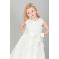 UK Flower Girl Boutique Fleur Lace Occasion Dress in White | Size: 6-12 m