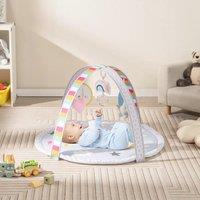 Costway Baby Play Mat 7-in-1 Tummy Time Infant Toddler Activit Mat w/ 5 Detachable Toys
