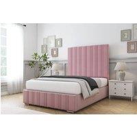 Comfort Beds Paris Plush Bed Frame - 50 Upholstered Headboard in Pink | Size: Small Double