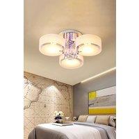 Living and Home Round LED Semi Flush Mount Light in White