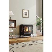 H&O Direct Freestanding Electric Fireplace Heater Black