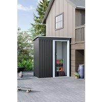 Living and Home 5x3 FT Outdoor Metal Storage Shed with Lockable Door for Garden in Black