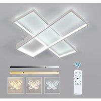 Pheashine Modern Rectangular LED Ceiling Light Stepless Dimming Remote Control 30W in White