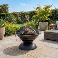 Garden Greatness Lustre Modern Enamelled Steel Firepit in Black | Size: 1 Pack