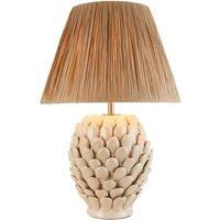 Netlighting Layered Leaf Ivory Table Lamp Raffia Raffia Shade 30cm B22 in Beige