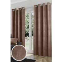Enhanced Living Thermal Energy Saving Eyelet Curtain With Wave Pattern - Ideal For Living Room & Bedroom in Brown | Size: 168 cm width x 229 cm drop
