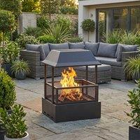 Garden Greatness HeatHaze Sleek Rectangular Garden Fireplace in Black | Size: 1 Pack