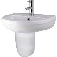 Balterley Round 1 Tap Hole Basin Semi Pedestal 500mm in White