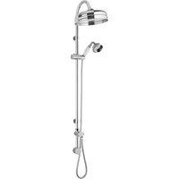 Balterley Minimal Rigid Riser Shower Kit with Fixed Head Handset Chrome in Silver