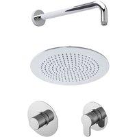 Balterley 1 Outlet Shower Bundle Stop Tap Temperature Control Arm Head in Silver