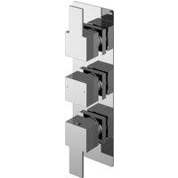 Balterley Twin Concealed Thermostatic Shower Valve Diverter & Lever Handles in Silver