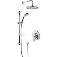 Balterley Concealed Manual Valve with Multi Function Slide Rail Kit Arm Head in Silver