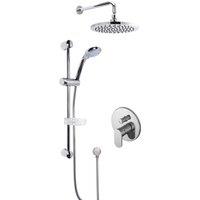 Balterley Concealed Round Manual Valve Multi Function Slide Rail Kit Arm Head in Silver