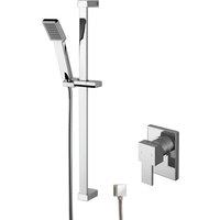 Balterley Concealed Square Manual Valve Slide Rail Kit Shower Set Chrome in Silver