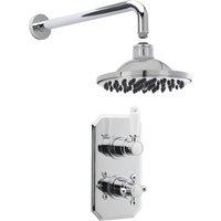Balterley Traditional Concealed Twin Valve with Head Arm Shower Set in Silver