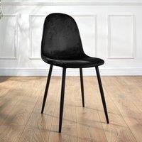 Bravich LTD Ron Velvet Dining Chair in Black | Size: 4 Pack