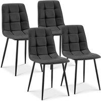 Bravich LTD Zurich Dining Chair - Embossed Faux Leather in Grey | Size: 4 Pack