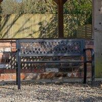 Samuel Alexander Keswick 2 Seater Outdoor Modern Lattice Design Metal Garden Patio Bench in Black