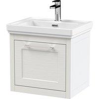 Balterley Wall Hung 1 Drawer Vanity Unit & 1TH Fireclay Basin, 500mm, White