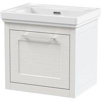 Balterley Wall Hung 1 Drawer Vanity Unit & 0TH Fireclay Basin, 500mm, White