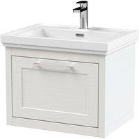 Balterley Wall Hung 1 Drawer Vanity Unit & 1TH Fireclay Basin, 600mm, White