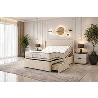 PARADISE BEDS LTD Luxury Wing Back Electric Mobility Bed with Mattress & Headboard in Cream | Size: King