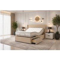 PARADISE BEDS LTD Luxury Wing Back Electric Mobility Bed with Mattress & Headboard in Beige | Size: King