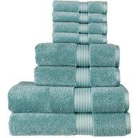 CHRISTY 'Supreme Hygro' Luxury 100% Supima Cotton 8 Piece Towel Sets in Pale Blue