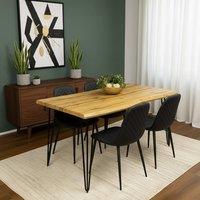 KOSY KOALA Dining Table Set & 4 Faux Leather Chairs Kitchen Dining Furniture in Brown