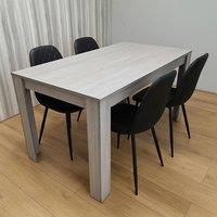 KOSY KOALA Modern Grey Dining Table & 4 Chairs Set, Kitchen Dining Set
