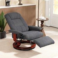 HOMCOM Manual Recliner Swivel Reclining Chair with Footrest Armrests Grey | Size: Armchair